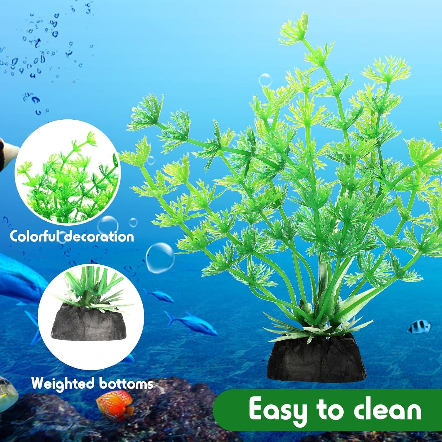 100 Pcs Aquarium Plants Artificial Fish Tank Decorations 1.57 to 11.81 Inches Plastic Fish Tank Plants Turtle Betta Accessories for Household and Office, 45 Styles