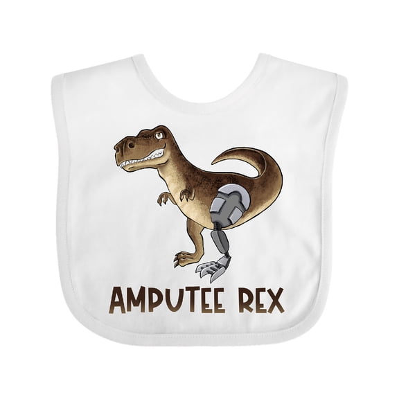 Inktastic Limb Loss Awareness Amputee Rex with Prosthetic Leg Boys or Girls Baby Bib
