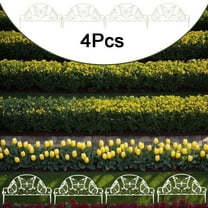 Tianherq 4 Pcs Plastic Decorative Garden Fence Panels, Garden Border Fencing for Yard Flower Bed Lawn, White