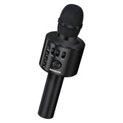 BONAOK Wireless Bluetooth Karaoke Microphone, Portable Handheld Mic Speaker Machine for Home Party Birthday All Smartphones (Q37 Black)