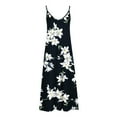 thumbnail image 5 of asdoklhq Maternity Dress,Women's Fashion Casual Summer Pocket Sleeveless Lace Print V-Neck Dress, 5 of 5