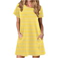thumbnail image 1 of Chemises à Manches Courtes pour Femmes Robe T-Shirt d'Été Décontractée pour Femmes Tunique Ample à Manches Courtes avec Poches pour Femmes Robe d'Été Ample pour Femmes Robe T-Shirt Femme, 1 of 6