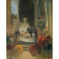 thumbnail image 3 of Eugène Delacroix 15x18 Black Modern Framed Museum Art Print Titled - Interior of a Church; Ordination of Carmelites, 3 of 5
