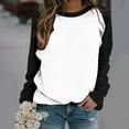 thumbnail image 1 of Liquidación de ICHUANYI, camiseta de manga raglán para mujer, cuello redondo suelto de color, jersey de manga larga, camiseta de manga larga con cuello redondo/camisa ICHUANYI WER202308170460, 1 of 7