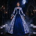 thumbnail image 6 of UPPADA Renaissance Costume for Women Lace up Regency Ball Gowns Long Sleeve Medieval Corset Dresses Ladies Vintage Halloween Costumes,M, 6 of 7