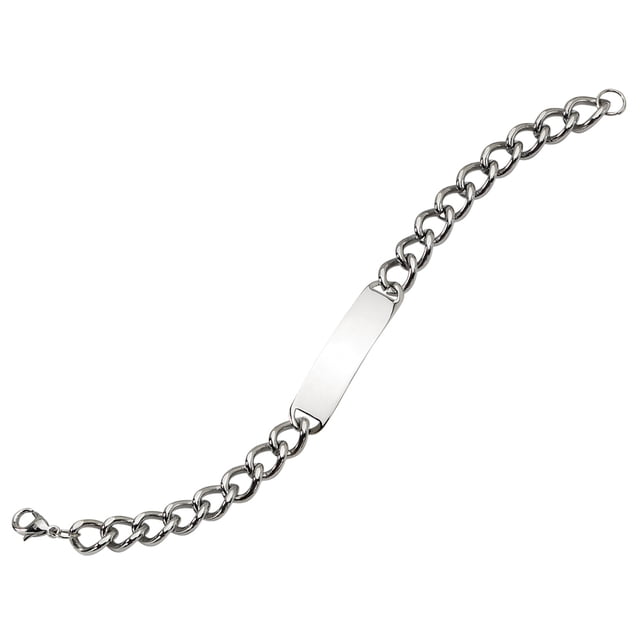 Mens ID Bracelet in Stainless Steel 8.5 Inch