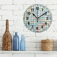 thumbnail image 3 of Yayeee 10" Wall Clock Battery Operated Quartz Round Silent Non-Ticking Home Decor,Small Pastel Pattern, 3 of 6