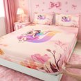 thumbnail image 4 of meiyoeat Watercolor Ombre Monogram J Bed Sheets,Cute Cartoon Princess Elf Full Size Sheets For Girl,4-Piece,1 Flat Sheet,1 Fitted Sheet and 2 Pillowcases, 4 of 6