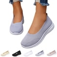 thumbnail image 3 of Women's Breathable Knit Slip-On Walking Shoes, 2026 Orthopedic Mesh Mules Sneakers, Summer Fashion Casual Backless Sneakers, Lightweight Non Slip Tennis Loafers,Light Gray,42, 3 of 9