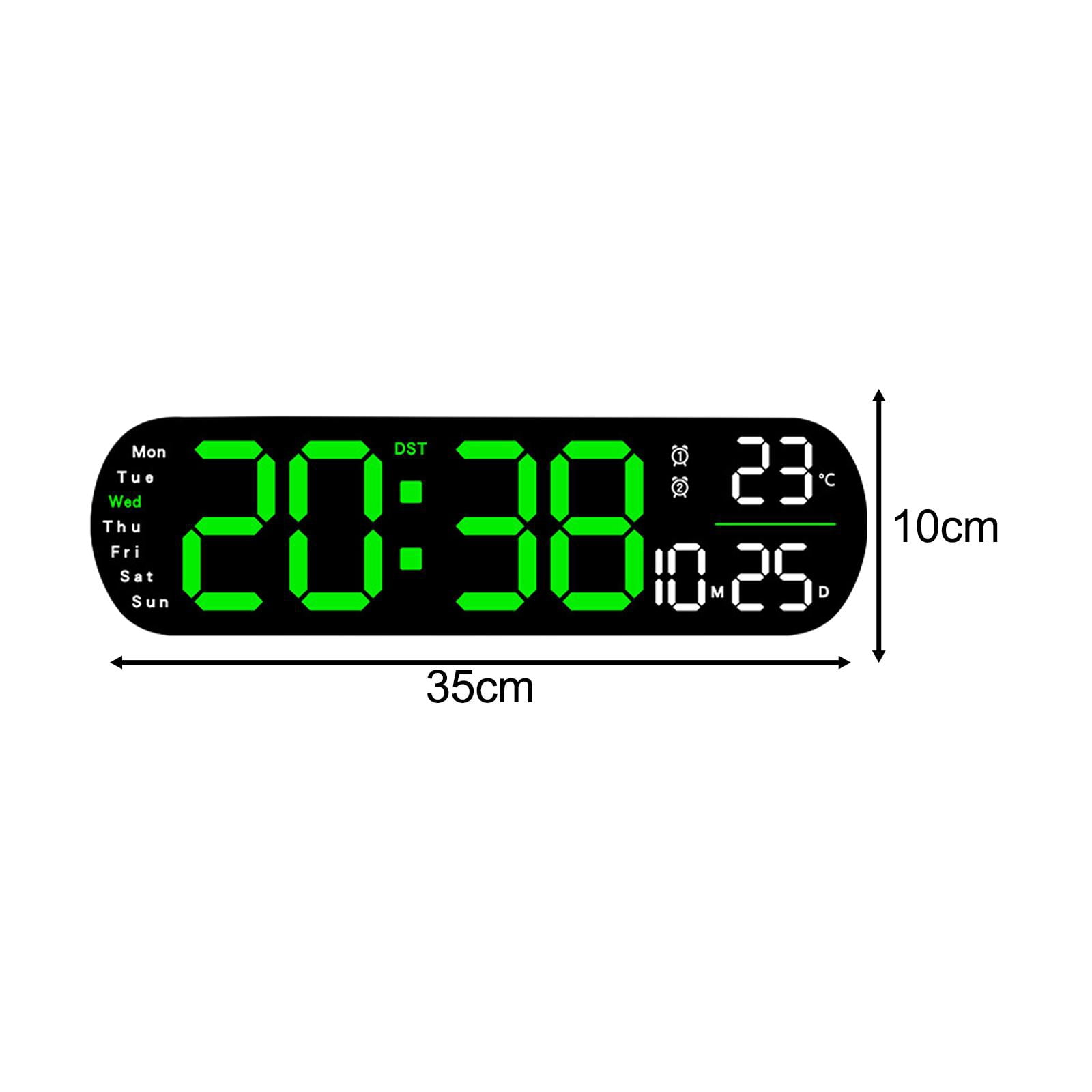 TISHITA Digital Alarm Clock Calendar Clock Desk Clock Tabletop Wall Mount Colorful Night Light  degreeF/ degreeC Switchable for Dorm Shelf Office Green