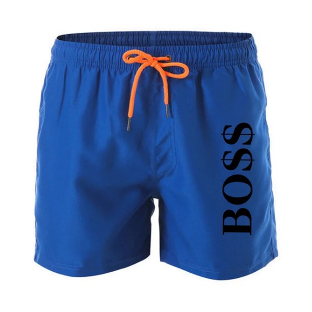 Pantalones cortos de playa para hombre, Shorts de baño forrados de malla, transpirables, secado rápido, deportivos, informales, con cordón, novedad de veranoBlue-H