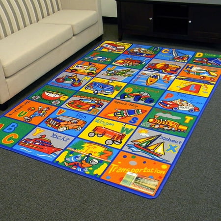 DonnieAnn Company Paradise Alphabets Transportation Indoor Area Rug