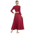 thumbnail image 5 of Zaldita Womens Metallic Gold Praise Dance Dress Lyrical Church Worship Dance Tunic Full Length Burgundy XL, 5 of 7