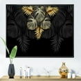 thumbnail image 2 of Designart 'Gold and Black Tropical Leaves IV' Modern Framed Canvas Wall Art Print, 2 of 5