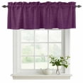 thumbnail image 2 of Purple Burlap Texture Valances for Windows, Decorative Rod Pocket Window Valance Curtains, Farmhouse Vintage Purple Short Curtain Drapes for Kitchen/Bathroom/Living Room, 2 Panels, 42" W x 18" L, 2 of 8
