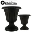 thumbnail image 3 of Pure Garden Large and Small Outdoor Urn Planter 2-Pack, Black, 3 of 7