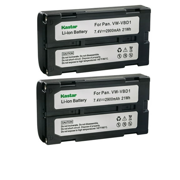 Kastar 2-Pack VW-VBD1 Battery Replacement for Panasonic NV-D Series NV-DE3 NV-DJ1 NV-DJ100 NV-DL1 NV-DP1, Panasonic PV-DS Series NV-DS1, NV-DS1EN, NV-DS1EG NV-DS100EN NV-DS5, NV-DS5EG, NV-DS5EN