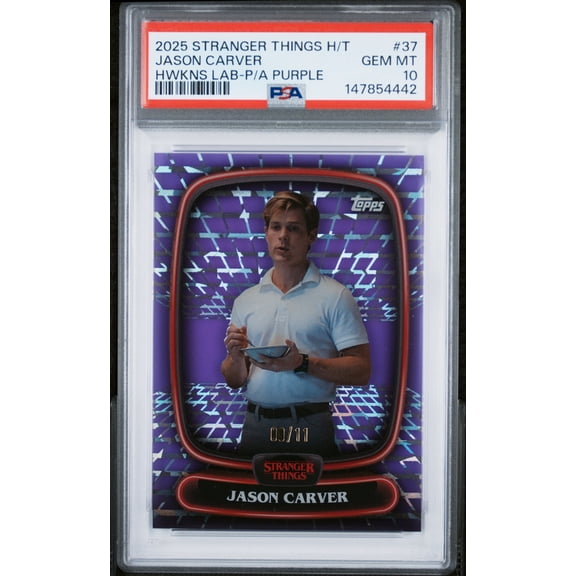 Graded 2025 Topps Stranger Things High Tek Jason Carver #37 PSA 10 Hwkns LB Palace Arcade PRP