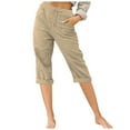 thumbnail image 2 of WILLBEST Pantalones Casuales elegantes para Mujer para Verano, Pantalones Cortos de Moda con Cintura Elástica para Usar En La Playa. Grande, 2 of 5