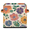 Multicolor 2, variant on CURLYOOT Tropical Rainforest Animals Jungle Elephant Giraffe Lion 11 x 11 Inch Cube Storage Bin, Fabric Storage Cube Foldable Basket with Leather Handles, Organizer Basket for Closet Shelves