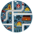 thumbnail image 2 of SAFAVIEH Carousel Kids Railroad Town Area Rug, Blue/Beige, 8' x 8' Round, 2 of 11