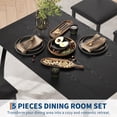 thumbnail image 2 of Modern 5 Piece Dining Table Set for 4 – Space-Saving Metal Frame, Chamfered Edges, Cushioned Seats – Ideal for Apartments, Small Spaces, Breakfast Nook – Black – Color: Soft Seat Black Tube + Black, 2 of 8