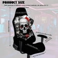 thumbnail image 4 of TSOVTHRID Skull Red Floral Moon Print 4 Pieces Gaming Chair Cover Set, Washable Computer Chair Slipcovers with Elastic Bottom Universal Desk Chair Seat Protector with Armrest Pad, 4 of 7
