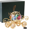 thumbnail image 2 of Matashi 24K Gold Plated Mini Pumpkin Coach Ornament with Genuine Crystals, 2 of 5