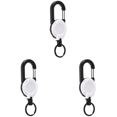 thumbnail image 1 of Llavero retráctil con cordón de acero de 24 pulgadas, soporte para tarjeta de identificación, color blanco, 1 of 4
