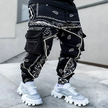 

Juebong Men s Loose Overalls Trousers Night Reflective Casual Street