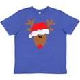 thumbnail image 3 of Inktastic Christmas Cute Reindeer in Santa Hat Youth T-Shirt, 3 of 5
