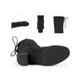 thumbnail image 2 of BLISSFUL STEP Women's Boots Round Toe Chunky Heel Over the Knee High Faux Suede Boots  Black 7, 2 of 6