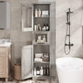 thumbnail image 2 of Yeshouse Despensa, armario alto para baño con puertas de cristal y estante ajustable, armario independiente, armarios altos para ropa blanca para cocina, sala de estar y lavadero, 2 of 8