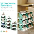 thumbnail image 3 of Shoe Rack Organizer, iMounTEK 9 Tier Vertical Shoe Rack for Small Spaces Entryway Corner Closet Door Bedroom, Shoe Storage Stand Narrow Shelf, Green, 3 of 9