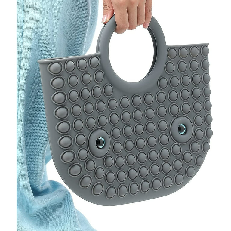 Youi-gifts Pop Purse Fidget Tote Bag Push Bubble Pop Handbag Silicone Top Handle Satchel Decompression Bag for Women Ladies, Adult Unisex, Size: One