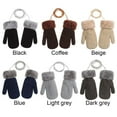thumbnail image 4 of Winter Soft Hanging Neck Baby Boys Girls Thick Warm Knitted Mittens Cute Cartoon Kids Gloves LIGHT GRAY, 4 of 8
