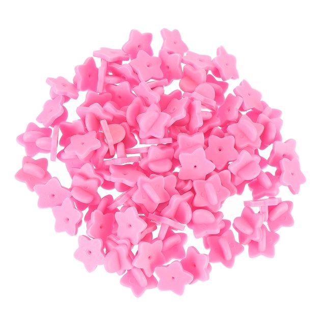 SHISUYAN 100Pcs Pink Rubber Star Pin Back Easy Installation and Removal