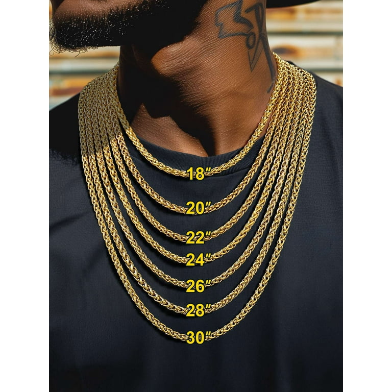 ChainsProMax Gold Thin Chain for Men 3mm 22 inch 18K Gold Plated