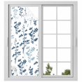 thumbnail image 2 of Blue Botanical Window Privacy Film, Watercolor Spring Floral Summer Leaf Static Cling UV Sun Blocking Tint Film Heat Control Windows Films for Bedroom Bathroom, Window Stickers 29.5"x78.7", 2 of 8