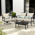 thumbnail image 2 of Aoodor 23" x 26" Patio Chair Cushions Set, Memory Foam Outdoor Deep Seat Cushions (1 Seat, 1 Back, 1 Lumbar Pillow) - Brown, 2 of 8
