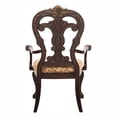 thumbnail image 2 of Miekor Furniture Traditional Formal Armchairs Set of 2 Cherry Finish with Gold Tipping Fabric Upholstery Wooden Dining Room Furniture W5U307, 2 of 7