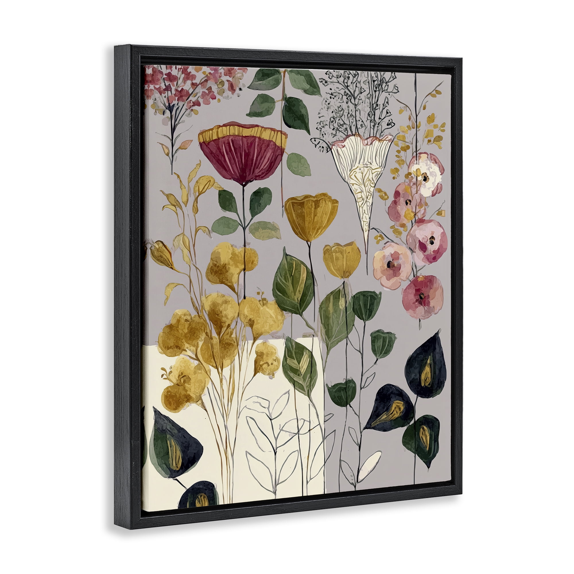 Playful Assumptions Foliage Black Framed Floater Canvas Wall Art, design by Annabelle Hall