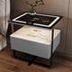 thumbnail image 1 of Smart Wooden Bedside Table Modern Style Bedroom Nightstands with Wireless Charging Bluetooth Speaker Home Storage Side Cabinet My Lux Decor Round, 1 of 18