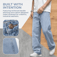 thumbnail image 3 of NICELF Baggy Jeans Men – Wide Leg Vintage Loose Fit Stretch Denim Pants for Men Y2K Hip Hop Streetwear Trousers with Classic Pocket, Light Blue, 3 of 7