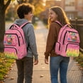 thumbnail image 3 of HUIACONG 17 Inch Just A Girl Who Loves Baseball Backpack for Students 12-18, Durable Donut Print School Bookbag for Middle High School Teens, 3 of 7