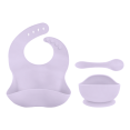 thumbnail image 1 of Kit Bebe Linium 3en1 Babero Cubiertos Plato Silicon Suave Color Lila, 1 of 9