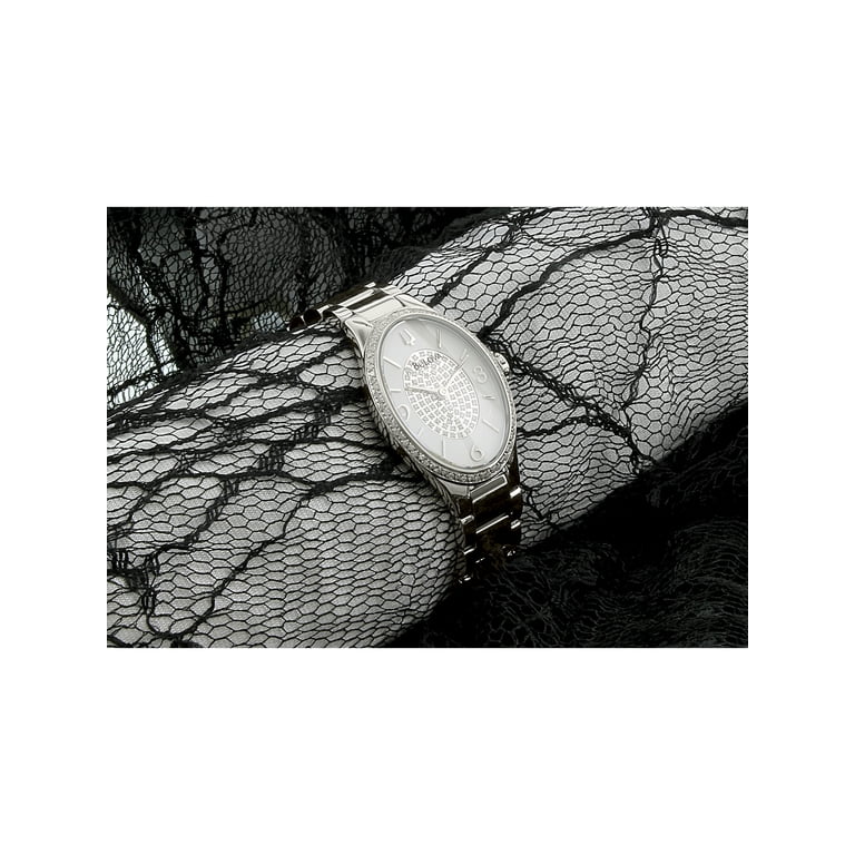 Women s Diamond 96R193 Silver Stainless Steel Quartz Dress Watch
