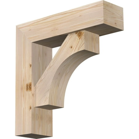 

Ekena Millwork 7 1/2 W x 28 D x 28 H Westlake Block Smooth Bracket w/ Offset Brace Douglas Fir