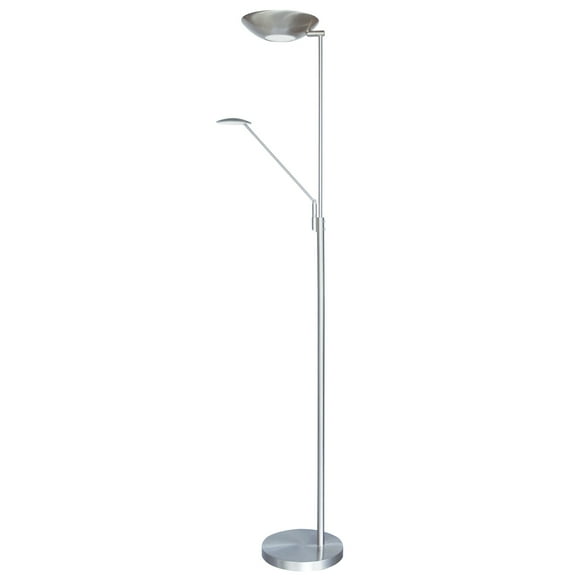 Southwestern Floor Lamp - 72" Dimmable Standing Lamp for Living Room, Bedroom, Office - Satin Chrome Finish