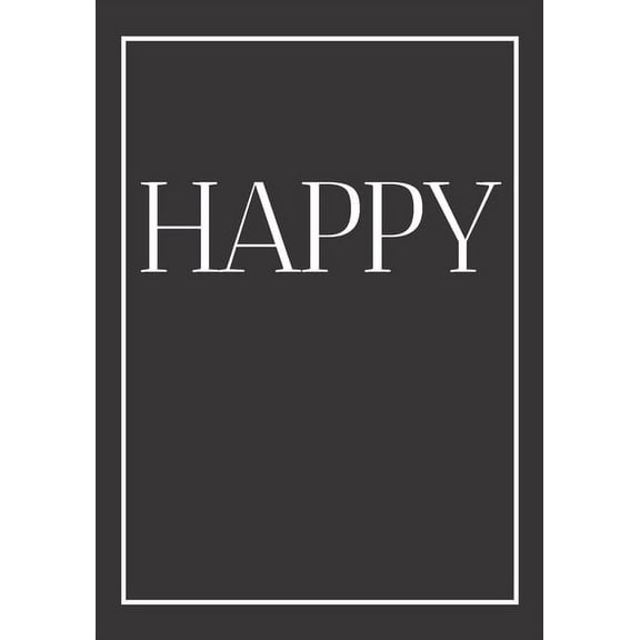 Happy: A decorative book for coffee tables, end tables, bookshelves and interior design styling Stack feels books to add decor to any room. Monochrome effect cover. Ideal for your own home or as a gif